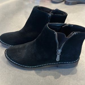 CLARKS BLACK SUEDE BOOTIES
